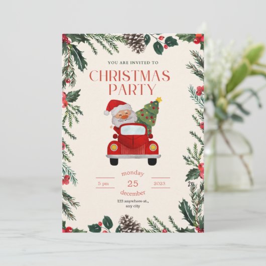 Kerstmis Dinner Party Kerstmis Jingle en Mingl Kaart (Staand voorkant)