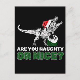 Kerstmis Dinosaur Santa T-Rex Feestdagenkaart