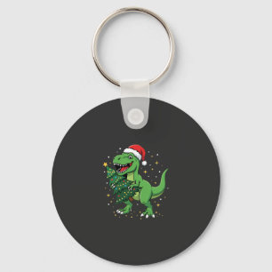 Kerstmis Dinosaur Santa T Rex Sleutelhanger