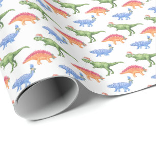 Kerstmis Dinosauriërs Inpakpapier