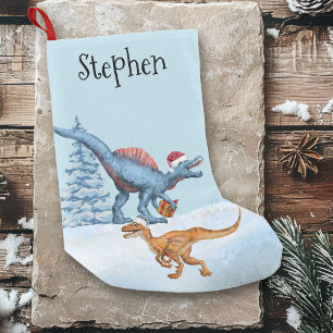 Kerstmis dinosaurus roofvogel waterverf naam kleine kerstsok