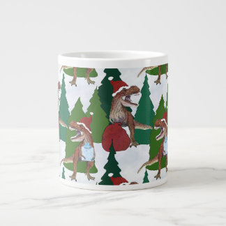 Kerstmis Dinosaurus T-Rex Kerstman Extra Grote Beker