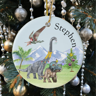 Kerstmis dinosaurus Triceratops Jurassic Kerstmis Keramisch Ornament