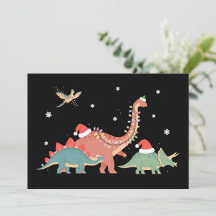 Kerstmis Dinosaurussen Dino Liefhebber Xmas Feestdagenkaart