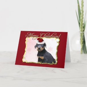 Kerstmis Doberman Pinscher hond Feestdagen Kaart