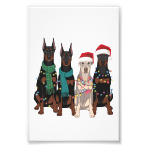 Kerstmis Dobermann-liefhebber Hond Moeder Vakantie Foto Afdruk