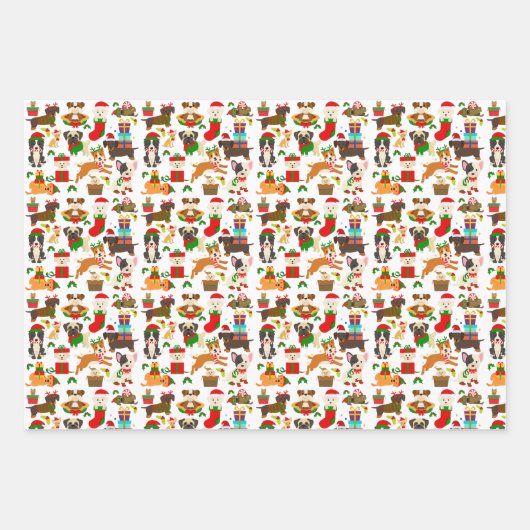 Kerstmis Dog Inpakpapier Vel (Voorkant 3)