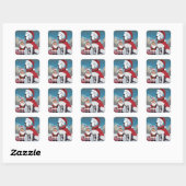 Kerstmis Dog Sticker Vierkant (Vel)