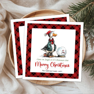 Kerstmis Domme Gans Excentrische Cartoon Servetten