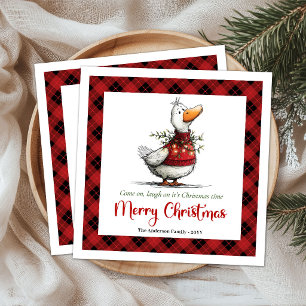 Kerstmis Domme Gans Humor Speelse Papieren Servett Servet