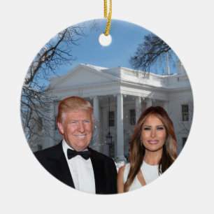 Kerstmis: Donald en Melania Keramisch Ornament