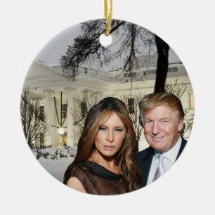 Kerstmis: Donald en Melania Keramisch Ornament