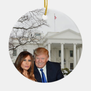 Kerstmis: Donald en Melania Keramisch Ornament