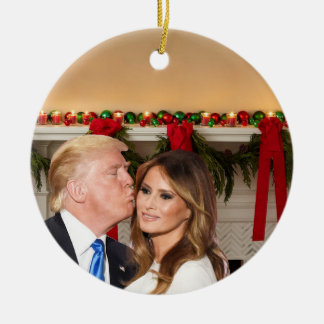 Kerstmis: Donald en Melania Keramisch Ornament