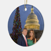 Kerstmis: Donald en Melania Keramisch Ornament (Links)