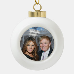 Kerstmis: Donald en Melania Keramische Bal Ornament
