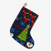 Kerstmis, donkerblauw kleine kerstsok (Voorkant (Hangend))