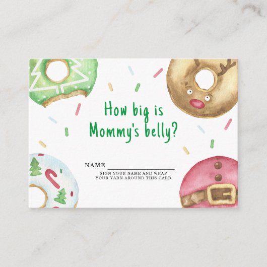 Kerstmis donuts Hoe groot is mama's buik Informatiekaartje (Voorkant)