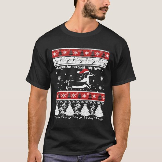 Kerstmis door de sneeuw t-shirt (Voorkant)