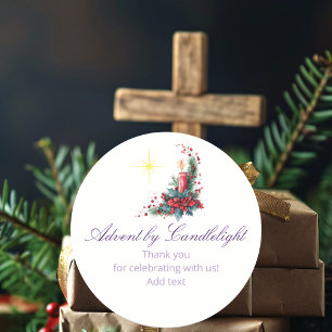 Kerstmis door Kaarslicht Vrouwen Ministerie P Kers Ronde Sticker