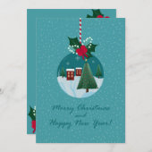 Kerstmis dorpsornament kaart (Voorkant / Achterkant)