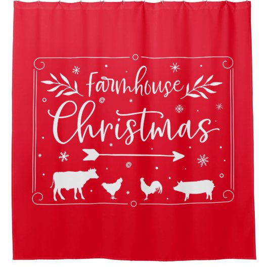 Kerstmis Douchegordijn (Voorkant)