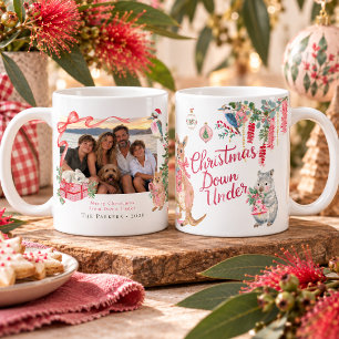 Kerstmis Down Under Gepersonaliseerde Familie Foto Koffiemok