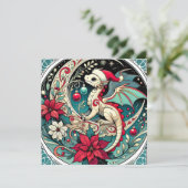 Kerstmis Draak Feestdagenkaart (Staand voorkant)