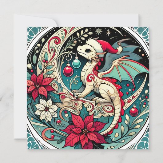 Kerstmis Draak Feestdagenkaart (Voorkant)