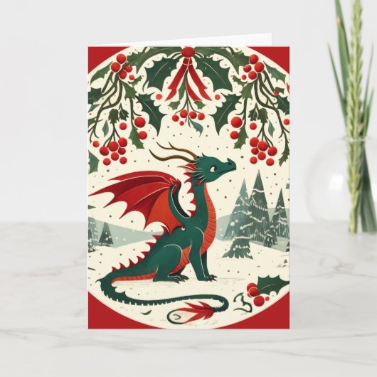 Kerstmis Draak Kaart (Voorkant)