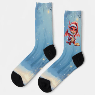 Kerstmis draak, te schattig om aan te houden, sokken