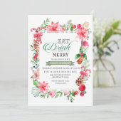 Kerstmis Drink en prettige uitnodiging voor het et (Staand voorkant)