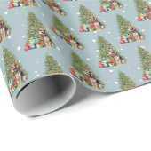 Kerstmis Duitse Herder door Boom Cadeaupapier (Rol Hoek)