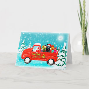 Kerstmis Duitse Herdershond cadeaus bezorgwagen Kaart