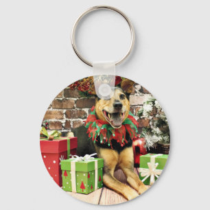 Kerstmis - Duitse Herdershond X - Bailey Sleutelhanger