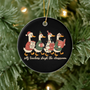 Kerstmis Dwaas Leraar Gans Cadeau Knus Winter  Keramisch Ornament