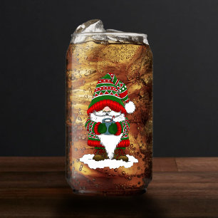 Kerstmis Dwerg Rood Groen Winter Schattig Blikvorm Glas