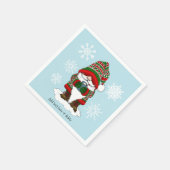 Kerstmis Dwerg Rood Groen Winter Schattig Servet (Hoek)