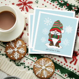 Kerstmis Dwerg Rood Groen Winter Schattig Servet