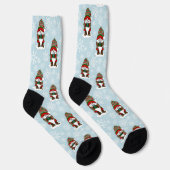 Kerstmis Dwerg Rood Groen Winter Schattig Sokken (Rechts)