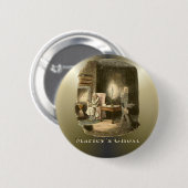 Kerstmis: een kerstkarol ronde button 5,7 cm (Voorkant /achterkant)