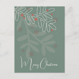 Kerstmis eenvoudige abstracte bloemige mistletoe briefkaart