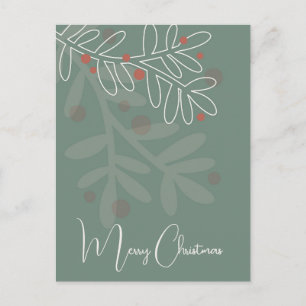 Kerstmis eenvoudige abstracte bloemige mistletoe briefkaart