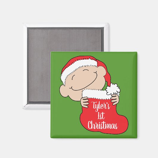 Kerstmis, eerste kerstrood magneet (Voorkant / Achterkant)