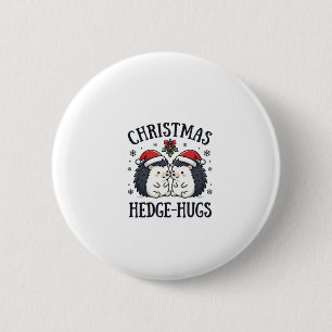 Kerstmis Egels Knuffels Mooie Egel Vakantie Ontwer Ronde Button 5,7 Cm