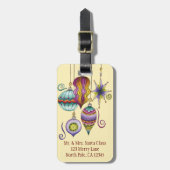 Kerstmis, elegante Ornamenten en Fancy glazen  Bagagelabel (Voorkant verticaal)