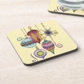 Kerstmis, elegante Ornamenten en Fancy glazen  Drankjes Onderzetter (Linkerzijde)