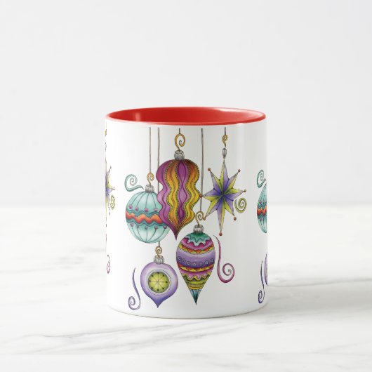 Kerstmis, elegante Ornamenten en Fancy glazen Mok (Midden)