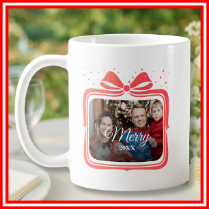 Kerstmis Elegante Strik Cadeau Foto Collage Koffiemok