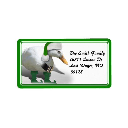 Kerstmis Elf Duck - Santa's Helper Etiket (Voorkant)